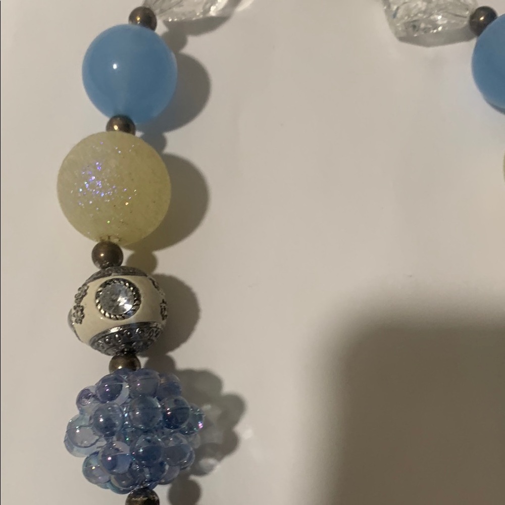 Elegant Blue and Silver Necklace with Textured Beads - Picture 5 of 6